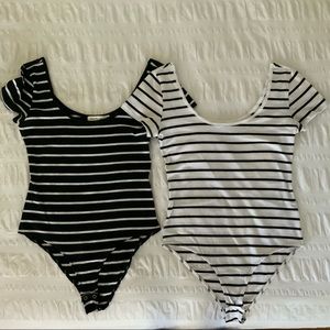 2 Pack Stripped Bodysuits